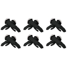 Casabella Premium Waterblock Latex Cleaning Gloves with Tapered Fit & Double Cuff, Breathable - Black - 6 Pack