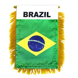 Brazil Mini Flag 4"x6" Window Banner w/suction cup