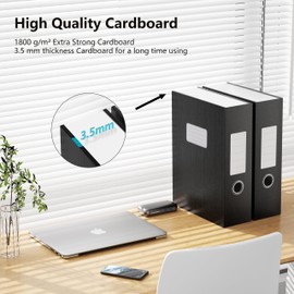 JiaWei Black Storage File Boxes,Document File Folder,A4 Archives Cases with Lid,9.4×3×12.5 Inches Filing Box for Office and School（3 Pack）