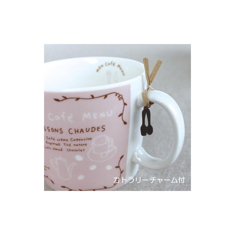 モンカフェ mon cafe マグ menu ピンク 026151