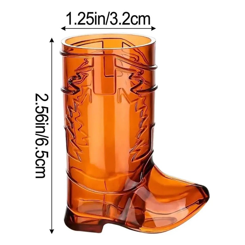 20 Vasitos Botas Vaquero Shots Caballitos Plástico 1 Oz Choc