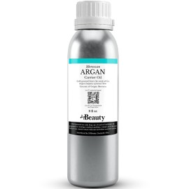 DIYBeauty Bulk Argan Oil - 8 Fl Oz Large Size Bottle - Natural, Cold Pressed, 100 Percent Pure Argan Oil for Homemade Hair, Face and Skin Products - Light Aceite de Argan Carrier Oil