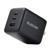 Elecom ACDC-PD104100BK Charger, 100 W, 3 Ports, USB-C x 2,