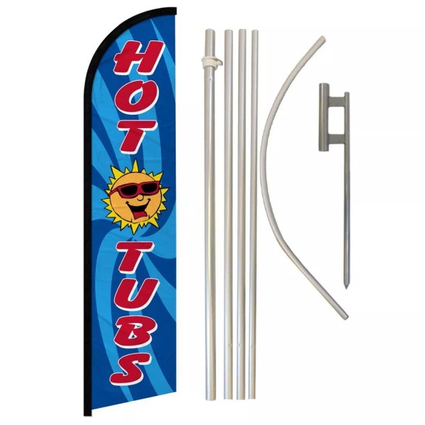 Unbranded Hot Tubs Full Curve Windless Swooper Flag Pole Kit