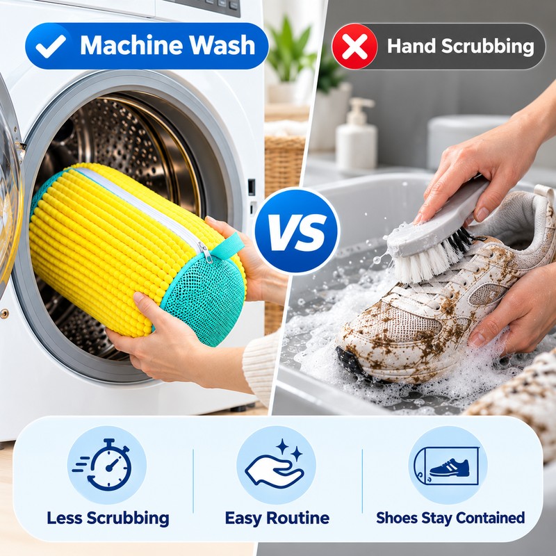 Shoe Washing Bag for Machine Washing – Reusable Polyester Laundry