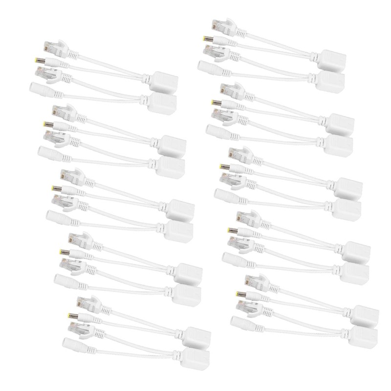 Acouto 10 Pares de Cámara IP PoE RJ45 Cable de