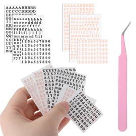 Letter Nail Stickers, 0.11Inch Letter Nail Charms, 6 Sheets Self Adhesive Mini Letters Stickers for Nails, Alphabet and Number Sticker for DIY Craft Scrapbook Nails Keyboard