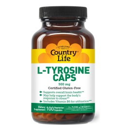 Country Life L-tirosina 500mg Vitamina B6 100 Cápsulas