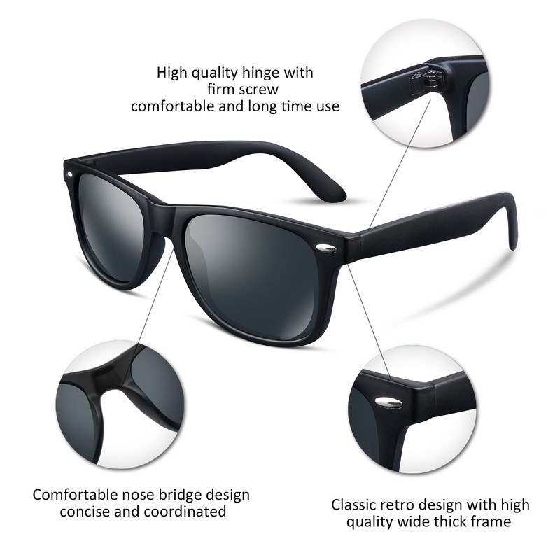 FEISEDY B1858 Polarized Sunglasses, Men's, Ultra Lightweight, Colored Lens, Large