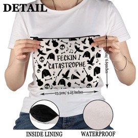 PYOUL Book-Inspired Gift, Feckin Disaster Makeup Bag, Leather and L Cosmetic Bag, Book Merch, Feckin Disaster Bag