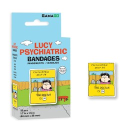 GAMAGO- “Peanuts Lucy Vendas para Niños y Kidults Juego de 18 Vendas Autoadhesivas Envueltas Individualmente