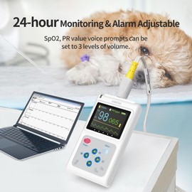 CONTEC CMS60D-VET Veterinary Pulse Oximeter Vet SPO2 Pulse Rate Monitor Ear/Tongue SPO2 Sensor