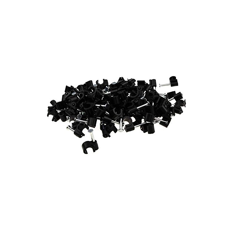 kenable Round Black 6mm to 7mm Cable Clips Secure Fastenings