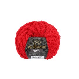 Wollbiene Fluffy Fringe Wool Wool, Cuddly Soft 50 g, Plush Toy, Fringe Yarn for Crocheting, Knitting Wool, Baby Wool, Crochet Yarn (Red 15)