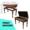 FILISITE Adjustable Height Piano Bench with Storage, Solid Wood Duet