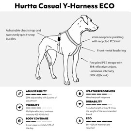 Hurtta Casual Y Harness ECO Comfortable Sustainable Dog Harness (Cinnamon, 30-35 cm)