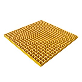 INTBUYING Floor Grating Fiberglass Car Wash Floor Tiles Grille FRP Grating Tree Grate Outdoor Flooring Tiles High Strength 1.5'' Thickness for Floors Outdoor Drain Cover 2.6ftx2.6ft Yellow 1 Piece