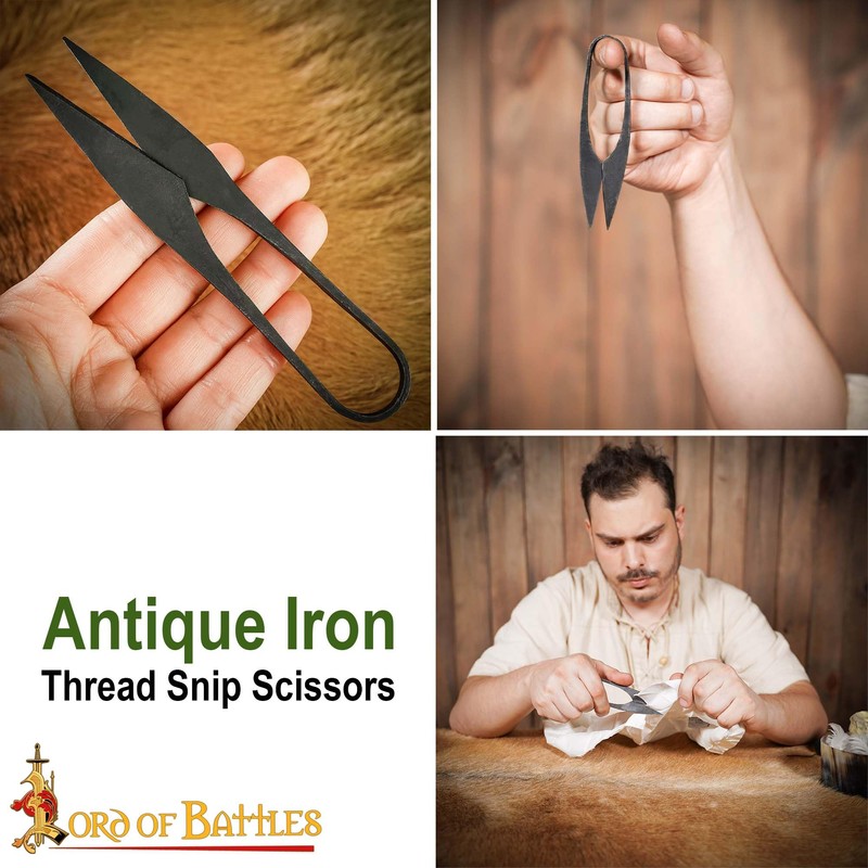 Lord Of Battles Iron Scissors Hand-Forged Iron Thread Snips/Sheers Fully