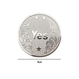 Yes or No Lacquered Metal Commemorative Coin Set of 2 Great Decision Challenge Divination Game (Gold+Silver)