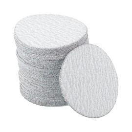 Motoforti Sandpaper Hook & Loop Sanding Sheets 2.95Inch x 2.95Inch Gray 50 Pcs P60 Round Flocking Efficient Grinding and Polishing