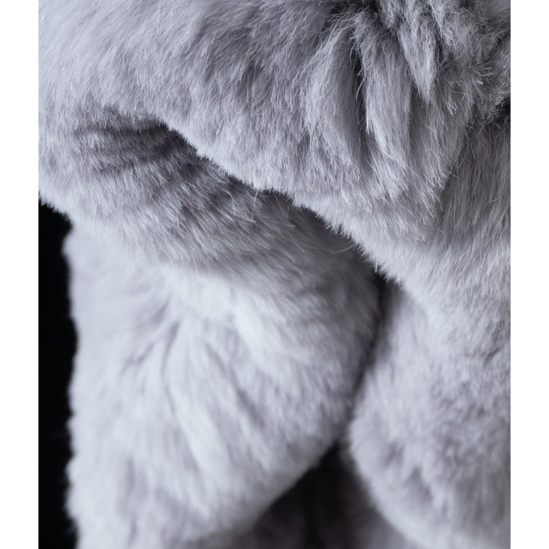 HEIZZI Women's Real Fur Headband & Black Infinity Scarf -
