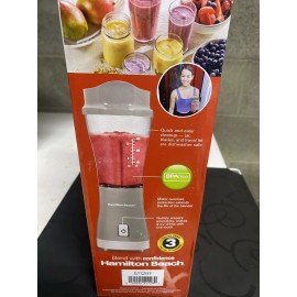Hamilton Beach Personal Blender Single Serve  14 oz Travel Cup/Lid - New Sealed
