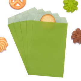 100 Glassine Paper Bags Envelopes by Quotidian (4''x6'')(Green Tea)