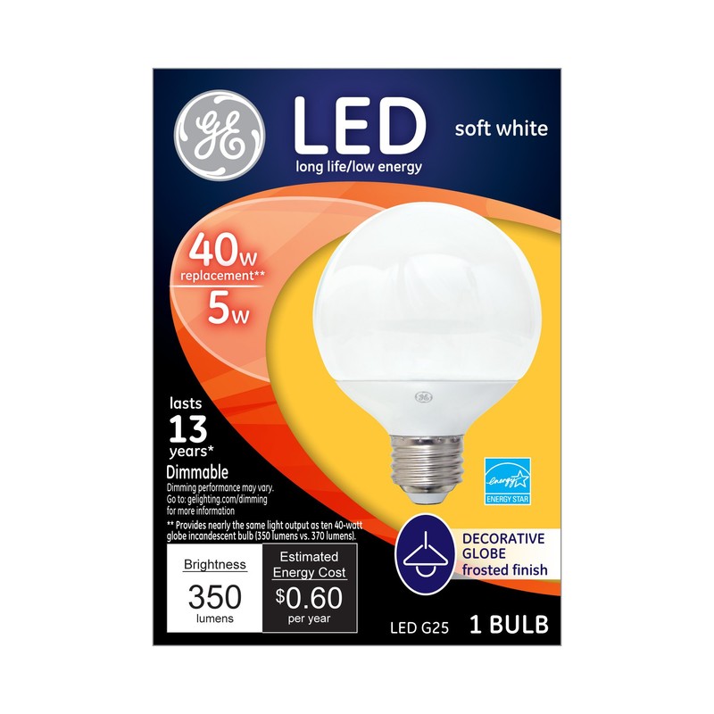 GE Lighting 37906 LED G25 Decorative Bulb with Candelabra Base,