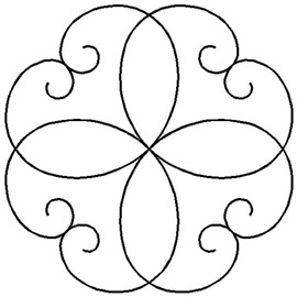 Quilting Creations Scroll Motif Quilt Stencil, 5" (BJ49QC)