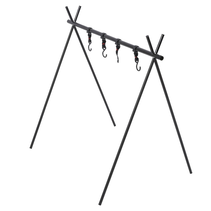 Short Outdoor Triangle Storage Tripod Travel Camping Drying Rack Cookware