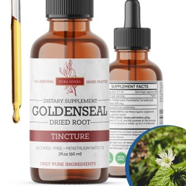 Pura Herba Goldenseal Tincture | Premium Alcohol-Free Herbal Extract from Goldenseal Root | Liquid Botanical Supplement | Traditional Herbal Formula | Made in USA - 2 oz (60 ml)