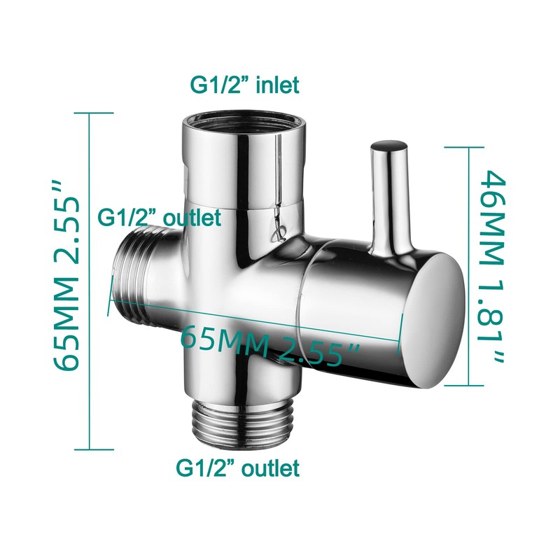 CIENCIA G1/2" Bathroom Angle Valve for Solid Brass 3-Way Shower