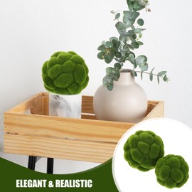 Cabilock 8pcs Green Moss Balls Decorative for Centerpiece Bowls Simulated Moss Balls Artificial Plant Ornament for Garden Wedding Party Decoration(3.9in/4.7in)
