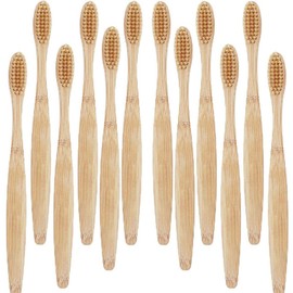 TEAMWILL 20pack Bamboo Toothbrush 100% Natural Organic Medium BPA Free Soft Healthy Brush