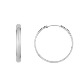 Silverly Women's 925 Sterling Silver 43 mm Curved Wide Simple Flat Edge Hoop Earrings, Sterling Silver