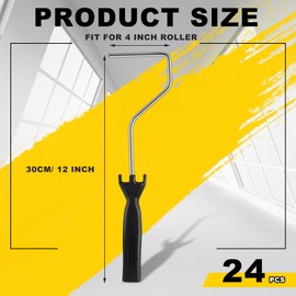 Sliner 15 Pcs 4 Inch Mini Paint Roller Frame 12 Inch Paint Roller Frame with Handle for Home Painting Supplies Detail Painting and Cutting