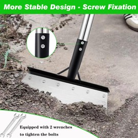 DOUBFIVSY Garden Cleaning Shovel, 54 Inch Multifunctional Flat Shovel Adjustable Long Handle Heavy Duty Garden Shovels Weed Scraper for Lawn Edging, Scraping, Weed and Ice Removal