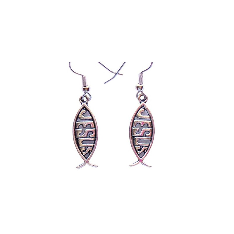 Jesus Fish Earrings Dangle Earrings