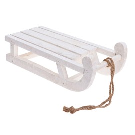 Wooden Decorative Sledge White Shabby Used Look – 31 x 14.5 cm – Wooden Sledge Craft Decorating – Christmas Decoration Miniature Sledge Winter Christmas Table Decoration
