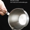Butter Warmer Stainless Steel Wooden Handle 3 Layers Multi Purpose