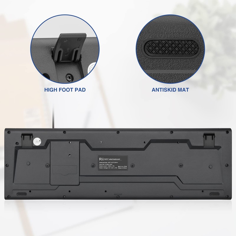 Rii RK907 Ultra-Slim Compact USB Wired Keyboard for Mac and