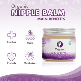 Mommyz Love Nipple Cream for Breastfeeding - Nipple Butter to Soothe Sore Dry & Cracked Nipples After a Single Use - Pediatrician Tested & USDA Certified Organic - Soothing & Moisturizing Nipple Cream