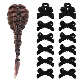 YiYiLai 12 Piece Mini Hair Claw Small Hair Clip for Women Autumn Winter Hair Accessories Hair Ornaments Hair Clips, Type A, Black