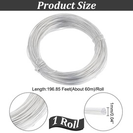 HOBBIESAY 18 Gauge PVC Plastic Covered Aluminum Wire 196.85 Feet Bendable Aluminum Craft Wire with PVC Coating Flexible Bendy Crafting Wire for Hair Bows Headbands Shaping Hat Brim