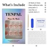 TENPAL Short Round Square Press on Nails,Nude Pink Gel Fake