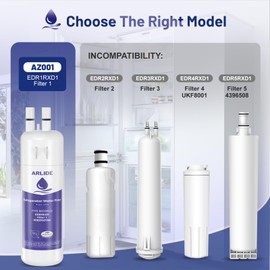 Arlide Water Filter Replacement for W10295370A, EDR1RXD1, Filter 1, W10295370, P4RFWB, P8RFWB2L, 46-9930, 46-9081 (3 Packs)