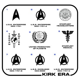 • STAR TREK • CUSTOM MUG DECALS • ENTERPRISE DEFIANT VOYAGER DISCOVERY • PROPS • - KIRK ERA