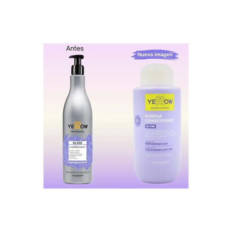Yellow Silver Matizador Violeta para Rubios Fríos y Grises Acondicionador