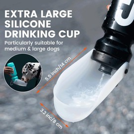 Howgo Dog Water Bottle Portable Travel Water Bottle Dispenser for Dogs, Super Light-Weight, Leak-Proof Bottles for Pets Outdoor Walking, Hiking, Travel,Food Grade Silicone,BPA Free (Red, 21oz)