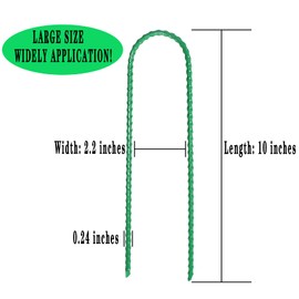 Nigh 10 Inches Garden Stakes Rebar Landscape Staples, 6 Pcs U-Type Tent Staples Trampoline Stakes with Chisel Point end, Safety Ground Anchor (Green) (GS-3)